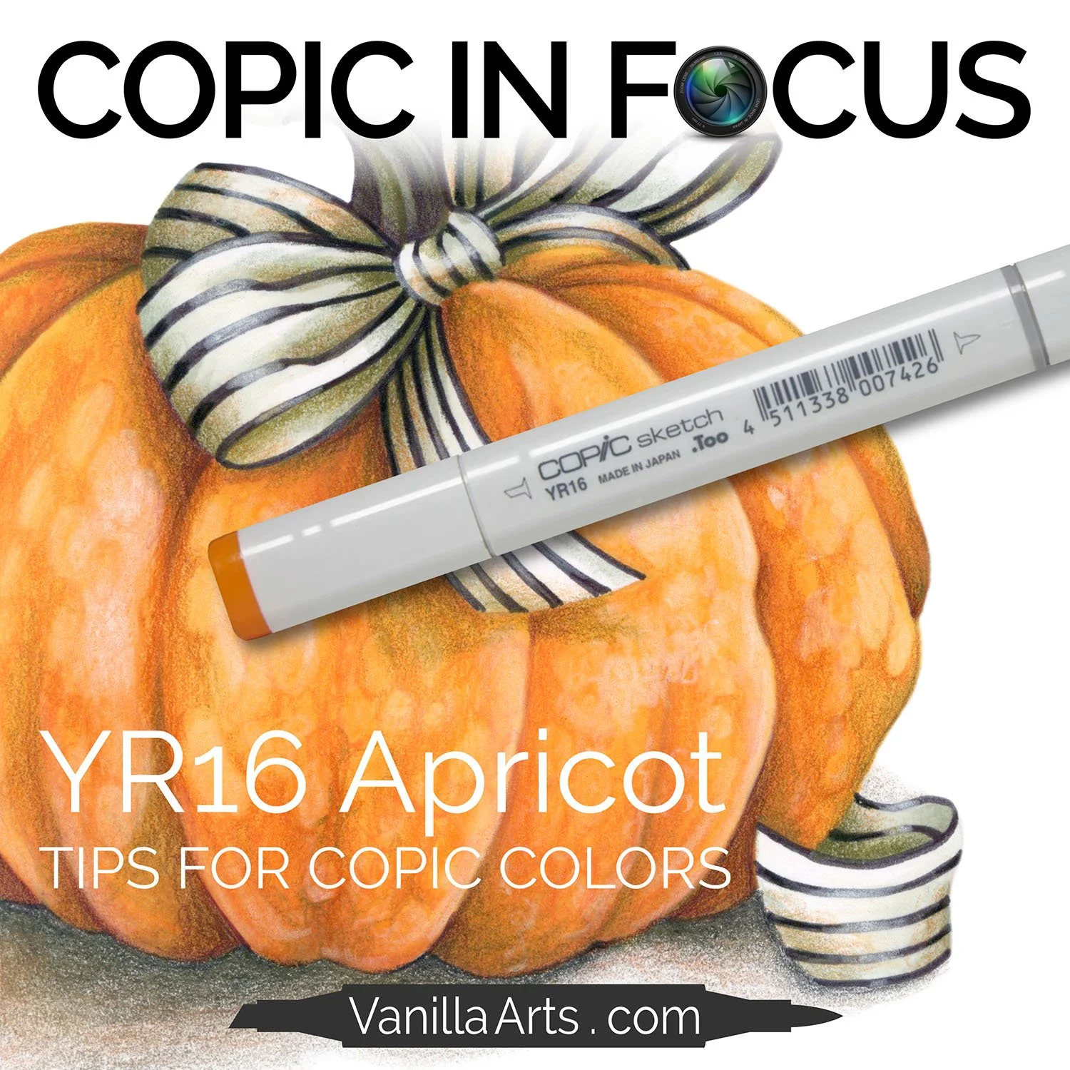 Copic Marker YR16 “Apricot” (Tips for orange alcohol markers